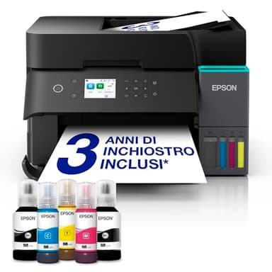 EcoTank ET-3950 Stampante Multifunzione A4 con serbatoio d’inchiostro, Wi-Fi e AirPrint, con ADF, Stampa fronte/retro automatica, Scansione e copia, Fino a 3 anni di inchiostro inclusi