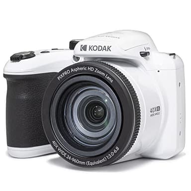 KODAK Pixpro Astro Zoom AZ405 - Fotocamera Digitale Bridge, Zoom 40X, Obiettivo Grandangolare 24 mm, 20 Megapixel, LCD 3, Video Full HD 1080p, OIS, Batterie AA - Bianco