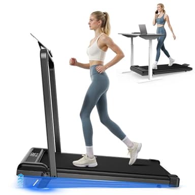 Tapis Roulant Elettrico Salvaspazio 8%, 3 IN 1 Walking Pad Pieghevole, 2.5CV Tapis Roulant Con Inclinazione, Display LED, Carico massimo di 130 kg (Nero intenso)