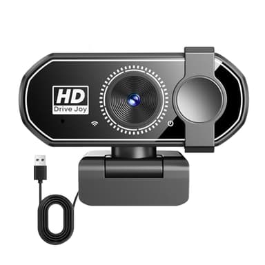 Full HD Web cam 1080p PC con Microfoni con Cancellazione del Rumore, USB 2.0 HD Webcam 120° streaming videocamera plug & play, per Linux, Win10, Mac OS X, YouTube, Skype, per conferenze