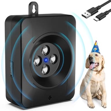 Bubbacare Ultrasuoni per Cani, 3 modalità Antiabbaio per Cani con 4 Trasmettitori, Audio e Ultrasuoni Antiabbaio Cani, Ricaricabile e Impermeabile Anti Abbaio Dispositivo per Interni ed Esterni