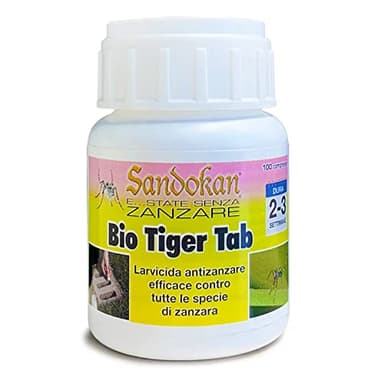 Sandokan Bio Tiger Tab - Larvicida in pastiglie effervescenti (50 pastiglie da dividere in 2 = 100 pastiglie)