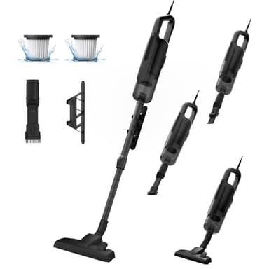 VersLife C8PRO Aspirapolvere con Filo 30KPa 600W, Scopa Elettrica con Bocchetta Senza Spazzola, Aspirapolvere Potente con Cavo da 5M, Filtro HEPA, Tubo Telescopico, per Pavimenti, Tappeti e Tende