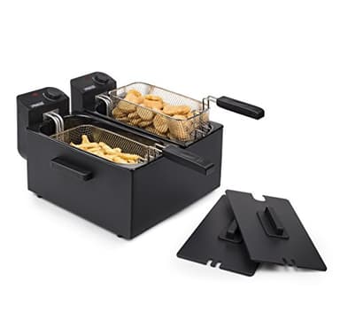 Princess Doppia friggitrice 183028 Black elettrica, 3600 W, Acciaio, Nero
