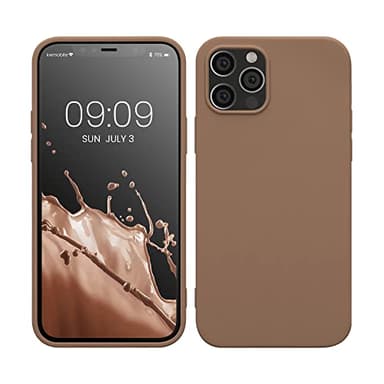 kwmobile Custodia Compatibile con Apple iPhone 12 / iPhone 12 Pro Cover - Back Case per Smartphone in Silicone TPU - Protezione Gommata - color cappuccino