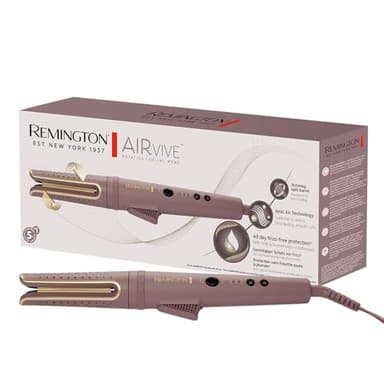 Remington Arricciacapelli AIRvive con Tecnologia Ionica, Rivestimento in Ceramica con Micro-Conditioner, Corpo Rotante, Display LED, Temperatura Regolabile 160–210°C, CI8930