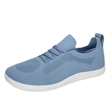 2026 scarpe uomo paio di scarpe casual con punta larga, parte superiore bassa, lacci, slipper, maglia mozzafiato, sportivo, per camminare, fitness, sneakers sportive all'aria aperta, Blu, 44 EU
