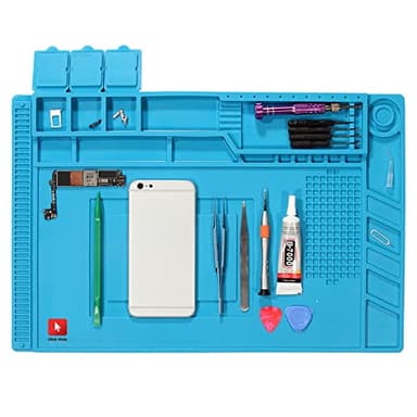 Tappeto da Lavoro ESD Professionale di Alta Qualità Antistatico Antiscivolo Tappetino in silicone 30cm x 45cm resistente fino a 500° Ideale per riparazioni saldatura smartphone tablet