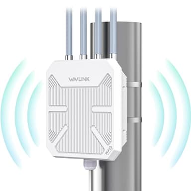 Ripetitore WiFi 6 mesh esterno lungo raggio AX3000, WN573HX3 Outdoor Bi-Band Gigabit Punto di accesso PoE/Amplificatore WiFi Wireless Potente (4x8dBi Antenne, MU-MIMO, 256 Dispositivi)