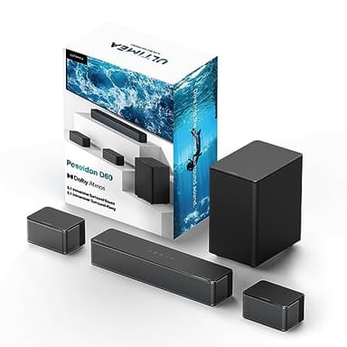 ULTIMEA Soundbar Compatibile con Dolby Atmos, Surround TV 5.1 Wireless Subwoofer, Regolazione Surround e Bassi, 410W Sound Bar per TV, Home Theater Soundbar, con HDMI-eARC, Poseidon D60 Serie