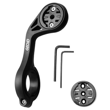 GEOID Supporto per Computer da Bici, Montatura Anteriore per Computer da Ciclismo per Bici da Strada Compatibile con Garmin Wahoo Bryton Magene Cycplus CooSpo XOSS con Fotocamera Azione GoPro e Luce