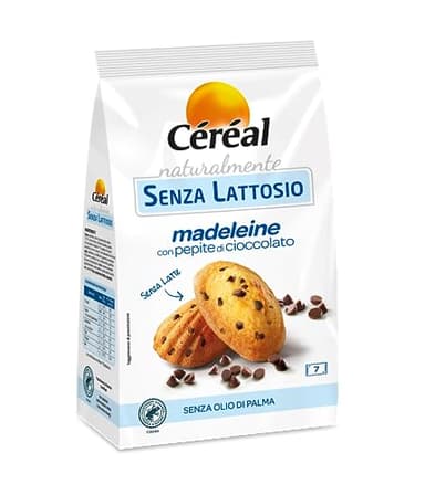 Céréal LE ORIGINALI Madeleine con Pepite di Cioccolato, merendine Senza Lattosio, Senza Glutine, 210 g