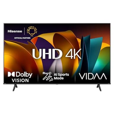 Hisense TV 43" 4K Ultra HD 43A6N, Smart TV VIDAA U7, Dolby Vision, HDR 10+, DTS Virtual:X, Game Mode, Alexa Built-in, VIDAA Voice, Tuner DVB-T2/S2 HEVC 10, lativù 4K, 43'', 2024 LED