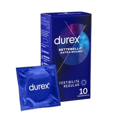 Durex Preservativi Settebello Extra Sicuro Maggiore Spessore, 10 Profilattici