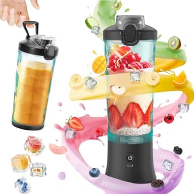 Idota 600 ml Frullatore Portatile USB Ricaricabile Frullatore Smoothie per Palestra, Ufficio, Campeggio e Viaggi