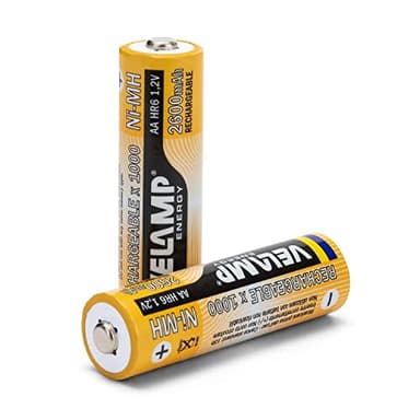 VELAMP HR6/2BP Batterie Ricaricabili Stilo AA ad Alta Capacità 1,2V 2600 mAh, Tecnologia Ni-MH, ricaricabili circa 1000 volte, Blister 2 Pezzi, Arancio