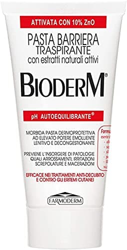 Bioderm Pasta Barriera - Pasta a base d'acqua - Crema per pannolini con ossido di zinco - Ideale per calmare, prevenire e curare eruzioni cutanee da pannolino, irritazioni e dermatiti - Adatto per