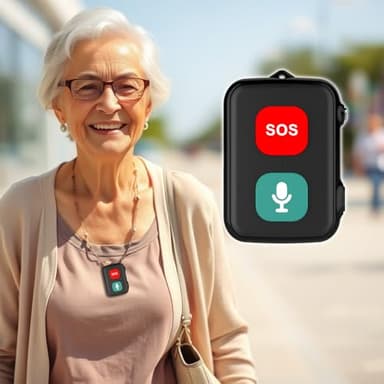 SOS Anziani Localizzatore GPS sensore Anticaduta Impermeabile IP67 Chiamate Bidirezionali Geo-Recinzione Promemoria Farmaci Inclusa App di Tracciamento in Inglese (D1)