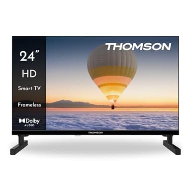 Thomson 24 Pollici (60cm) HD LED Smart TV, Wi-Fi, Controllo Vocale, HDR10, Dolby Audio, Triplo Sintonizzatore (Cavo/Satellite/Antenna), HDMI, USB, 1.5GB RAM, 8GB Flash – 24HT2S15