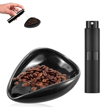 Tazza Dosatrice per Chicchi di Caffè da 2 Pezzi Accessori per Caffè Accessori per bar in Ceramica Recipiente di Dosaggio in Ceramica/Vassoio Dosatore per Dose Singola Regalo per gli Amanti del Caffès