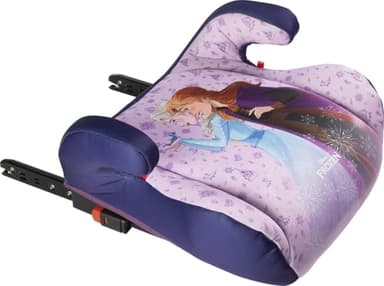 Disney Frozen Seggiolino alzatina auto con agganci ISOFIX i-Size ECE R129. Alzabimbo con altezza da 125 a 150 cm. Rialzo con grafiche di Frozen, seduta per bimbe su fondo azzurro.