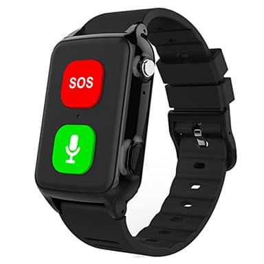 Localizzatore GPS anti-smarrimento per pazienti affetti da demenza, Alzheimer e autismo, orologio GPS per anziani con chiamata SOS, funzione di localizzazione e geofence,Black