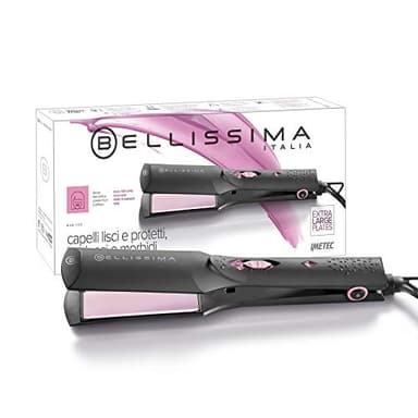 Bellissima Imetec B26 100 Piastra per Capelli Lunghi, Folti o Difficili da Disciplinare, Formato Extra Large, Rivestimento in Ceramica, 160° C - 230° C