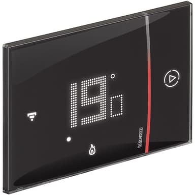 BTicino SXG8002 - TERMOSTATO WIFI Intelligente Smarther2 with Netatmo, Termostato Caldaia da Incasso, Programmabile, Comando ON/OFF anche con App, Alexa e Google, Visualizzazione dell'Umidità, Nero