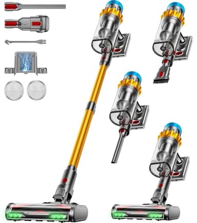 Aspirapolvere Senza Fili, 55KPA/650W/70Mins Scopa Elettrica Senza Fili, Autoportante Anti-groviglio/OLED Schermo/1,8L Cup Aspirapolvere senza fili potente, Adatto per Tappeti/Pavimenti/Capelli