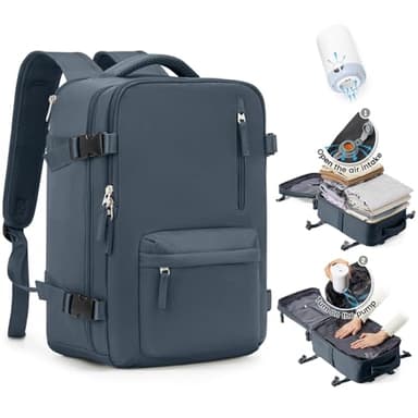 SZLX Zaino A Vuoto Bagaglio A Mano Donna, Zaino Airbag Con Sistema Di Vuoto Per Viaggi, Ryanair Viaggio Ruscksack Dimensione Cabina Con Pompa Impermeabile Uomo Valigia A Vuoto