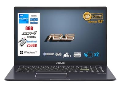 ASUS PC Portatile 15.6" FullHD – Notebook Cpu Intel N4500, 8GB RAM, SSD 256GB, Windows 11, HDMI, USB Type-C, Mouse WIFI Incluso – Computer Portatile, Laptop Perfetto per Studio, Lavoro e Casa