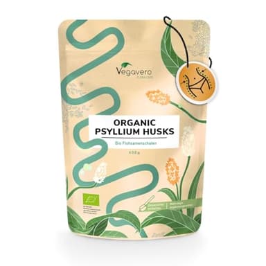Bucce di Psillio BIO | Polvere Pura al 99% | Psyllium Husk Biologico | Fibre Naturali Prebiotiche per Salute dell’Intestino | Analizzato in Laboratorio e Senza Additivi | Vegavero