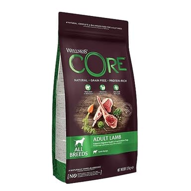 Wellness CORE Lamb 1,8 kg, Agnello – Crocchette Per Cani di Tutte le Taglie, Senza cereali, Naturale, Ipoallergenico, Ricco di Proteine, Alto Contenuto di Carne, Supporta il Sistema Digestivo