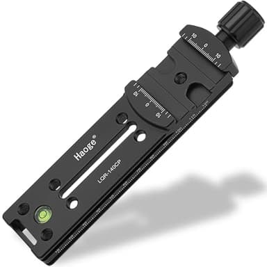 Haoge, piastra micrometrica scorrevole da 140 mm, con leva di bloccaggio in metallo a rilascio rapido, per fotocamera panoramica, in primo piano, fotografia macro, compatibile con Arca RRS Kirk