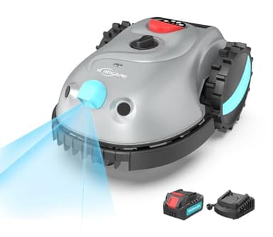 YARDCARE V100 Robot Tagliaerba Senza Filo Perimetrale, Navigazione Visiva, Evita gli Ostacoli(150 tipi), Robot Tosaerba a Batteria da 4,0 Ah con Lama di Ricambio