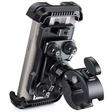 Lamicall Supporto Telefono Moto Antivibrazione - [Doppio Ammortizzatore] 360° Rotazione, Universale Manubrio Supporto Cellulare Bicicletta per iPhone 16 15 14 13 12 Serie, Xiaomi, 4.7-6.8" Smartphones