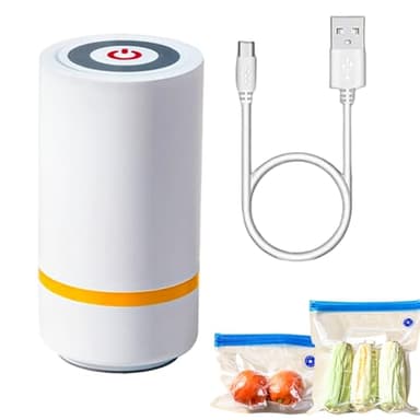 Electric Vacuum Pump, Compressed Storage, Travel Sealing Device, High-Speed Suction, Compact Lightweight Build, USB Rechargeable Function, Ideal for Vacuum Storages, White Color