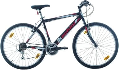 Multibrand PROBIKE 26 "pollici, Bicicletta Montanbike Uomo, Hardtail Cornice, 18 velocità, Nero-Gloss (Nero Rosso Lucido)