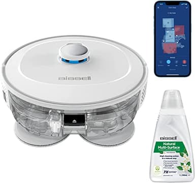 Bissell SpinWave R5 | Aspirapolvere Robot con Mop | Navigazione LIDAR | Rilevamento di Tappeti e Moquette | Aspirazione Potente Fino a 2000pa | Aspirapolvere Senza Fili | 61 dB | Bianco | 3475N