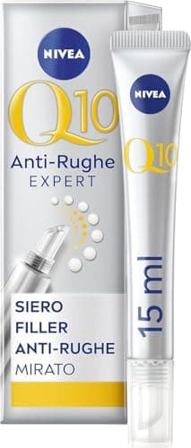 NIVEA Q10 Anti-Rughe Expert Siero Filler Anti-rughe Mirato 15 ml, Siero viso ad azione riempitiva mirata, Filler crema contorno occhi con Coenzima Q10