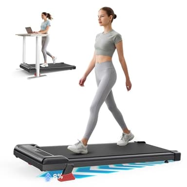 Tapis Roulant Elettrico Pieghevole Salvaspazio, Velocità Regolabile 1-8Km/H, Walking Pad 2.5HP, Nessuna installazione richiesta, Salvaspazio, Telecomando (Nero notte)