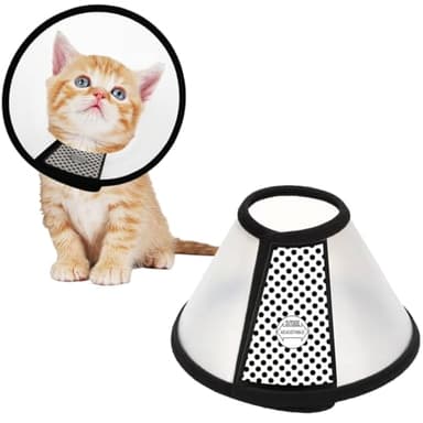 AFCJLTO Cono Recupero Animali Domestici, Regolabile collare elisabettiano gatti, per Cane Gatto Ferita Recupero Guarigione Collare Anti Morso o Leccata (Neck circumference:16-19cm)