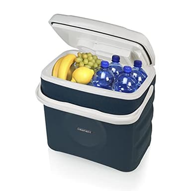 Campart Frigorifero elettrico Arendal - 29 L - 2 scomparti con divisorio rimovibile - Adatto per bottiglie da 2 L - Porta USB - Accendisigari e presa di corrente - Raffredda o mantiene caldo - CB-8630