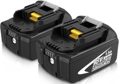 2X BL1850B Sostituzione per batteria 18V 5.5Ah BL1860B BL1860 BL1850 BL1840B BL1840 BL1830B BL1830 BL1815 BL1835 BL1845 LXT-400 con indicatore LED