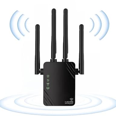 AILKIN 2024 nuovo potente amplificatore WiFi da 1200mbps, dual band 5Ghz e 2,4Ghz, porta WPS Gigabit, dispone di 4 potenti antenne penetranti a parete, compatibile con tutti i box di rete