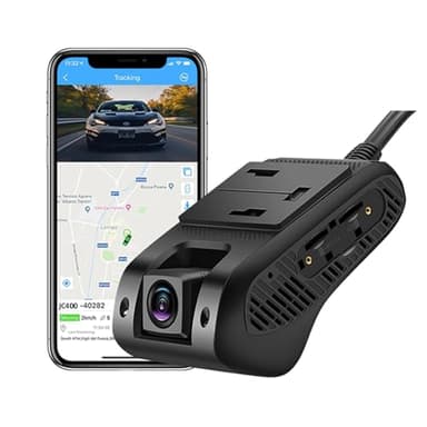 JC400P Video in Tempo Reale 4G Dash Cam, Registratore di Guida Frontale e Interno Telecamere 1080P con Localizzatore in Tempo Reale Remoto, 24H Monitor di Parcheggio e Registrazione Loop