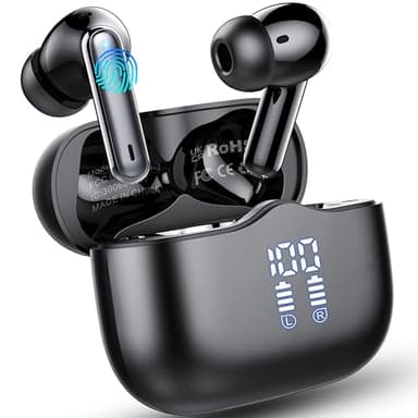 Cuffie Bluetooth, 2025 Auricolari Bluetooth 5.4 HiFi Stereo, 40 Ore Cuffie Wireless In Ear con 4 ENC Cancellazione Rumore Mic, Cuffiette Sport LED Display USB-C, IP7 Impermeabili Cuffie Senza Fili