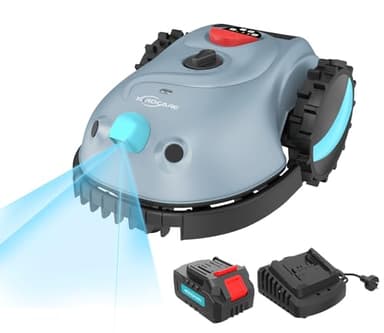 YARDCARE V100 Robot Tagliaerba Senza Filo Perimetrale, Navigazione Visiva, Evita gli Ostacoli(150 tipi), Robot Tosaerba a Batteria da 4,0 Ah con Lama di Ricambio