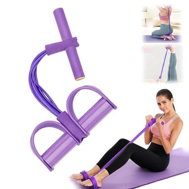 6 bande fitness con pedale – Allenatore addominale elastico per la casa, fascia per allenamento completo e allenamento della forza