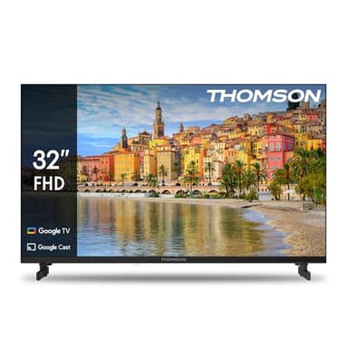 Thomson 32 Pollici (81 cm) Full HD Google Smart TV, Wi-Fi, Dolby Audio, HDR10, Bluetooth 5.1, Triple-Tuner (Cavo/Satellite/Antenna), HDMI, CI+, A+ Pannello - 32FG2S14